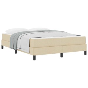 vidaXL Lit à ressorts avec matelas Crème 140 x 190 cm tissu