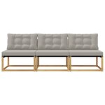 vidaXL Sofa de milieu extérieur Bois d'acacia massif et Textilène