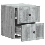 vidaXL Cabinet de chevet mural 2 Pièces Sonoma gris 33 x 34 5 x 40 cm