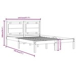 Vidaxl cadre de lit bois massif 140x190 cm