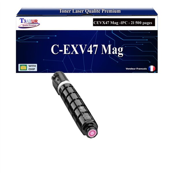 T3AZUR - Toner compatible avec Canon IR Advance C351iF  C355i  C355iFC  C355P  CEXV47 - Magenta