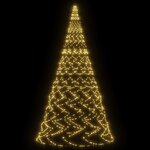 vidaXL Sapin de Noël sur mât de drapeau 3000 LED Blanc chaud 800 cm