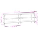 vidaXL Meuble TV chêne fumé 160x30x50 cm bois d'ingénierie
