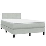 vidaXL Sommier à lattes de lit et matelas gris clair 120x220cm velours