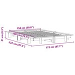 vidaXL Cadre de lit sans matelas blanc 150x200 cm bois de pin massif