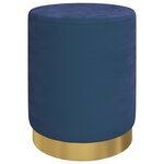 vidaXL Tabouret de rangement rond Bleu Velours 31 x 37 cm