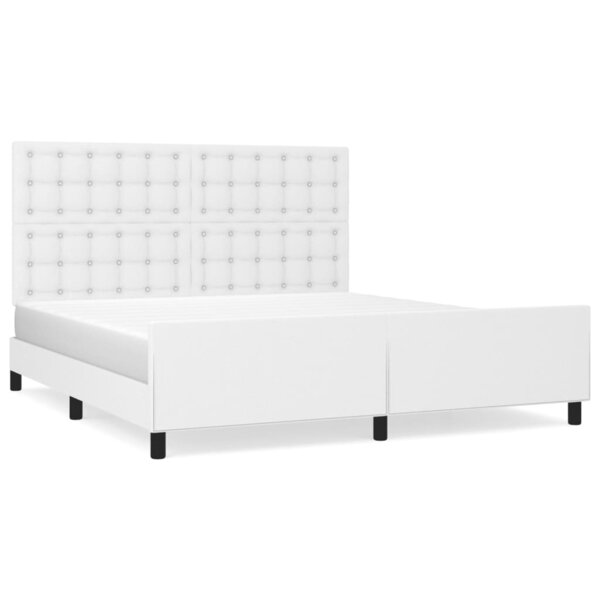 vidaXL Cadre de lit avec tête de lit Blanc 180x200 cm Similicuir