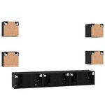 vidaXL Ensemble meuble TV 7 Pièces Chêne noir Moyen 180 x 30 x 30 cm