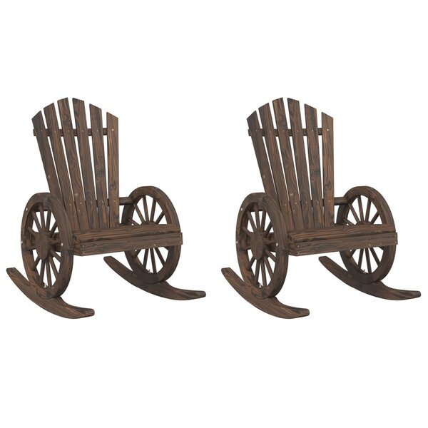 vidaXL Chaises à bascule Adirondack lot de 2 bois de sapin massif