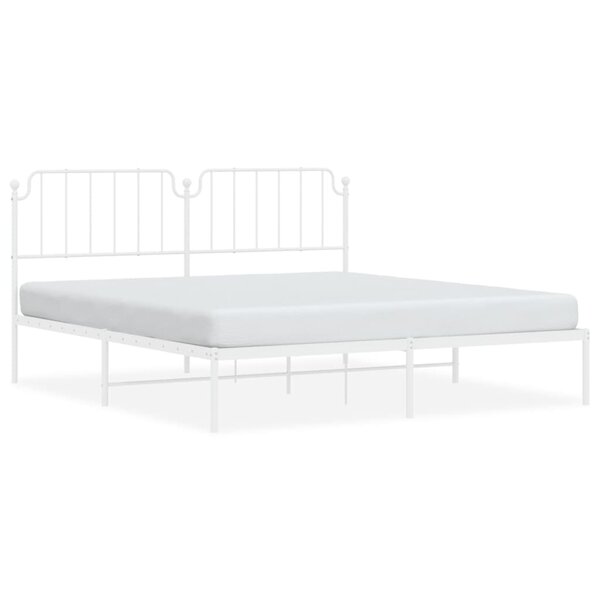 vidaXL Cadre de lit métal sans matelas et tête de lit blanc 160x200 cm
