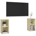 vidaXL Meubles TV 2 Pièces Chêne sonoma 72x35x36 5 cm Bois d'ingénierie