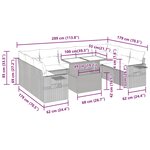 vidaXL Salon de jardin 10 Pièces avec coussins noir résine tressée acacia