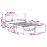 vidaXL Cadre de lit Blanc 120 x 200 cm Bois de pin massif