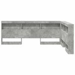 vidaXL Tête de lit de rangement Gris béton 140 cm Bois d'ingénierie