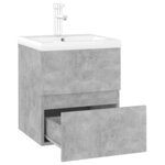 vidaXL Armoire d'évier et lavabo intégré gris béton bois d'ingénierie