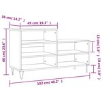 vidaXL Armoire à chaussures Chêne marron 102x36x60cm Bois d'ingénierie
