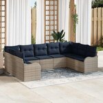 vidaXL Ensemble de canapé de jardin Gris polyrotin
