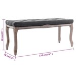 Banc banquette lin bois solide 110 x 38 x 48 cm gris foncé 02_0021225