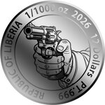 Pièce de monnaie en Platine 12 Dollars g 0.031 (1/1000 oz) Millésime 2026 REVOLVER 1/1000 (PRÉCOMMANDE)
