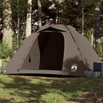 vidaXL Tente de pêche 4 personnes marron libération rapide