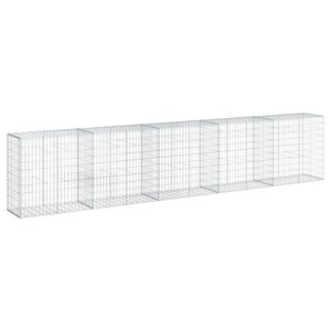 vidaXL Panier gabion avec couvercle 500x50x100 cm fer galvanisé