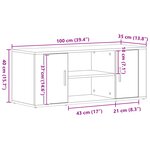 Meuble TV vidaXL Noir Chêne 100x35x40 cm Bois d'ingénierie