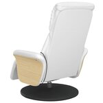 vidaXL Fauteuil inclinable de massage repose-pieds blanc similicuir