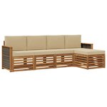 vidaXL Ensemble de canapés d'extérieur 5 Pièces Naturel et Beige