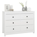 vidaXL Armoire latérale Blanc 100x40x72 cm Bois de pin massif