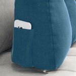 vidaXL Coussin de Dos Bleu 60 x 24 x 50 cm Velours