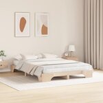 vidaXL Cadre de lit Naturel 150 x 200 cm Pin massif