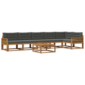 vidaXL Ensemble de canapés d'extérieur 7 Pièces Naturel et Anthracite