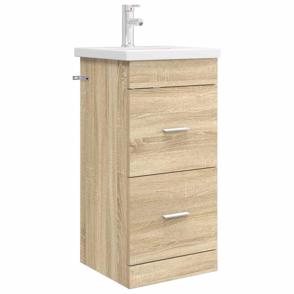 vidaXL Meuble de salle de bain avec évier Chêne Sonoma