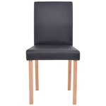Vidaxl table et chaises 5 pièces cuir synthétique chêne noir