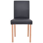 vidaXL Table et chaises 5 Pièces Cuir synthétique Chêne Noir