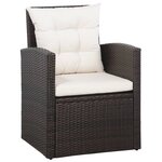 vidaXL Salon de jardin 5 Pièces avec coussins résine tressée marron