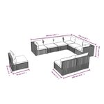 vidaXL Salon de jardin 9 Pièces avec coussins Résine tressée Gris