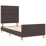vidaXL Cadre de Lit Marron Foncé 100x200 cm Tissu