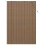 vidaXL Store de Fenêtre Géométrique Marron 140 x 220 cm Bambou