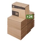 Pack and Move - Lot 24 cartons pour expédition - Taille M - 21 x 32 x 15 cm - Carton renforcé - 20 KG max