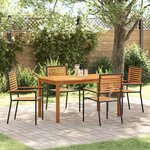 vidaXL Ensemble de salle à manger pour jardin 5 Pièces Noir Poly rotin