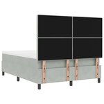 vidaXL Lit à ressorts avec matelas Gris clair 140 x 190 cm Velours