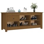 vidaXL Armoire à chaussures Marron miel 110x38x45 5 cm Bois pin massif