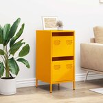 vidaXL Buffet jaune moutarde 35x39x73 5 cm acier laminé à froid