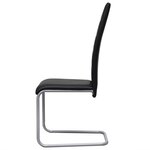 vidaXL Chaises à manger cantilever lot de 4 noir similicuir