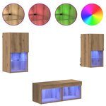 vidaXL Meubles TV muraux 4 Pièces Chêne artisanal 30 5 x 30 x 60 cm