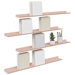 vidaXL Étagère flottante 4 Pièces Rose 80 x 9 x 2 5 cm Acier