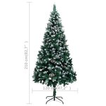 vidaXL Arbre de Noël artificiel pré-éclairé/boules pommes de pin 210cm