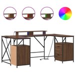 vidaXL Bureau Chêne brun 182 x 101 x 87 5 cm Bois d'ingénierie