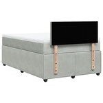 vidaXL Sommier à lattes de lit et matelas gris clair 120x190cm velours